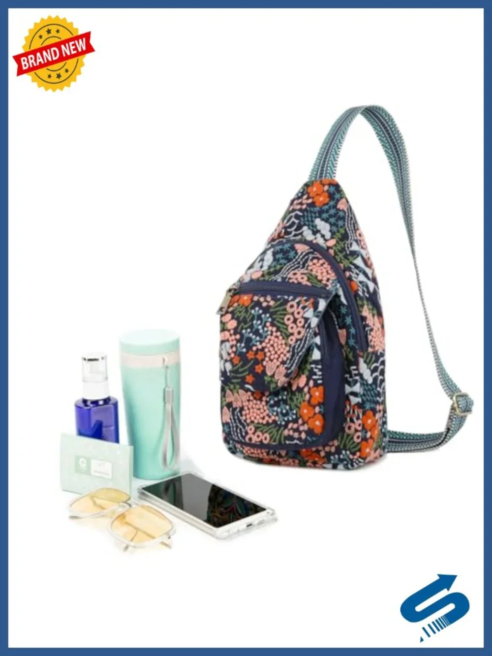 Vintage Embroidered Floral Ethnic Backpack Mini Travel Purse Canvas Crossbody